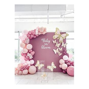 Rosewood pink blush makaron pembe balon zinciri seti 100 l�