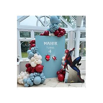 F�rt�na Mavi Koyu K�rm�z� Spiderman Balon Zinciri Seti 100'l�