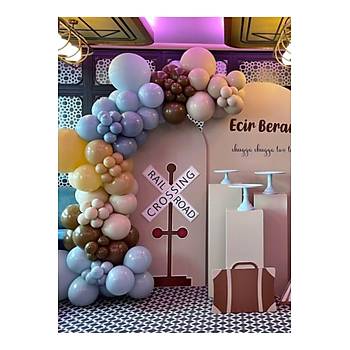 �ikolata Kahve Mavi Deniz Kumu Balon Zinciri Seti 100 'l�