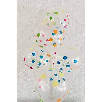 Þeffaf Renkli Puantiyeli Balon – 30 cm 100 Adet