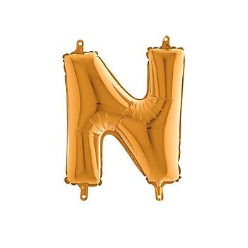 N Harfi Gold Renk Folyo Balon 100cm