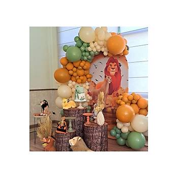 Okalipt�s s�tl� kahve yan�k turuncu balon zinciri seti 100 adet balon