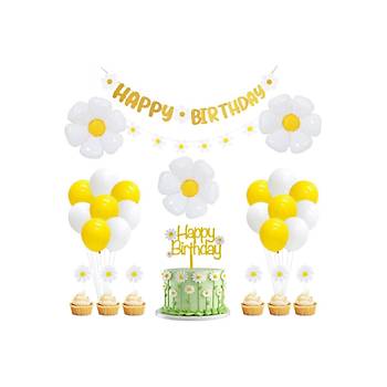 Papatya konsept balon seti 23 adet balon flama pasta s�s�