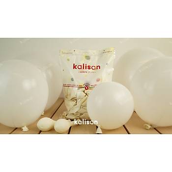 Kalisan Beyaz Dekorasyon Balonu 5 inc   100 Adet
