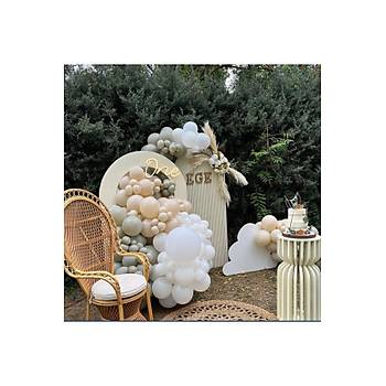 Ta� rengi blush beyaz balon zinciri seti 100 l�