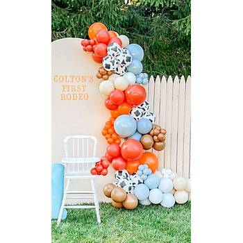 �iftlik Tema Mavi K�rm�z� Turuncu Balon Zinciri Seti 100'l�