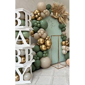 Deniz Kumu Okaliptus Ye�ili Balon Zinciri Seti 100'l�