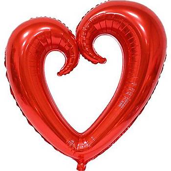 İçi Boş Kırmızı Kalp Folyo Balon 100 cm