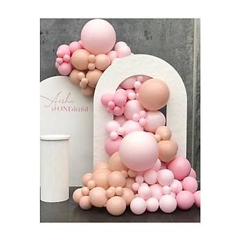 Pembe Somon Balon Zinciri seti 83'l� Jumbo Balon Dahil