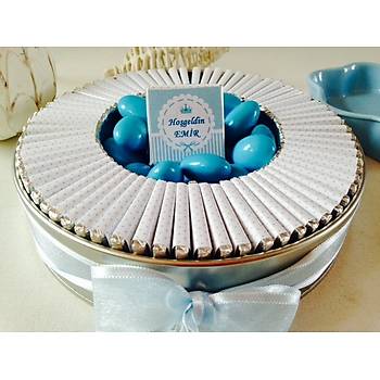 Orta Boy sim Baskl Metal Kutu Bebek ikolatas - 70 Adet ikolata 180 gr Draje