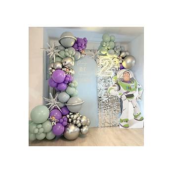 K�� Ye�ili G�m�� Krom Mor Balon Zinciri Seti 100'l�