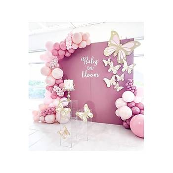 Rosewood pink blush makaron pembe balon zinciri seti 100 l�