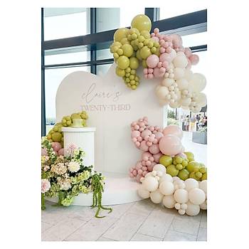 Zerde�al Toz Pembe Retro White Balon Zinciri Seti 100'l�