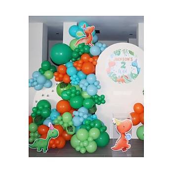 Dinazor Konsept Mavi Ye�il Balon Zinciri Seti 100'l�