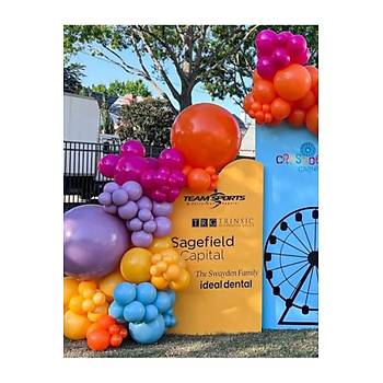 Canl Renkler Hardal lavanta cam mavi krmz balon zinciri seti 100 adet balon ve zincir