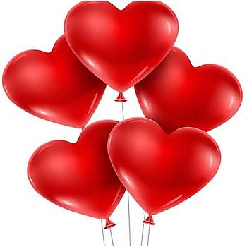 Baskısız Kırmızı Kalp Lateks Balon - 100 Adet