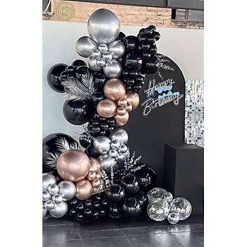 S�yah G�m�� Rose Krom Balon Zinciri Seti 100'l�