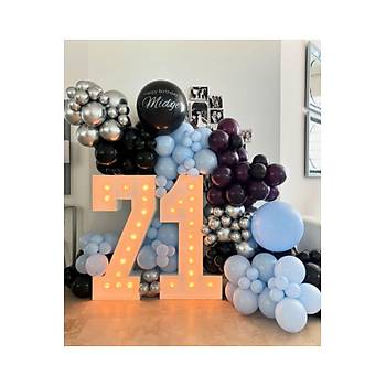 Mavi Siyah G�m�� Balon Zinciri Seti 102'li Jumbo Dahil
