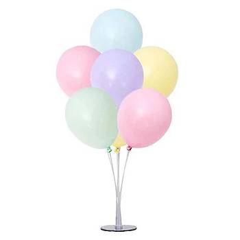 Makaron Balonlu Balon Standı Seti- 1 Adet Stand ve 10 Adet Makaron Balon