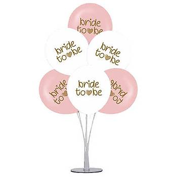 Bride Balonlu Balon Stand - 1 Adet Stand ve 10 Adet Bride Balon