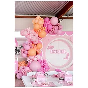 Pembe Turuncu Balon Zinciri Seti 103'l�
