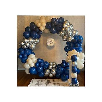 Lacivert Mavi Beyaz Balon Zinciri Seti 100'l�