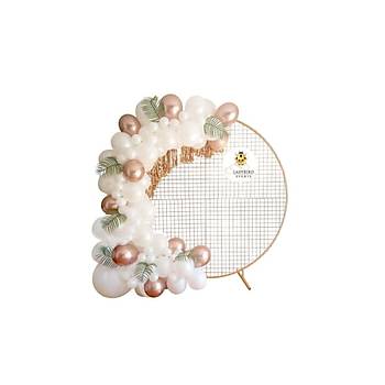 Beyaz Rose Balon Zinciri-doum Gn Sz Nian Kutlama Balon Zinciri - 125 Adet Balon-zincir-pompa