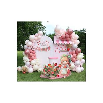 Clay pink retro white balon zinciri seti 100 l�