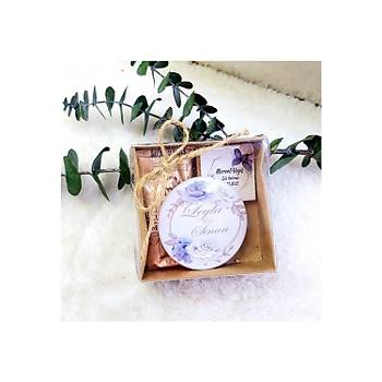 Kahveli ikolata ve Kutulu Aacak Magnet Nikah ekeri 6 cm - Sz Nian Kna Hediyelik