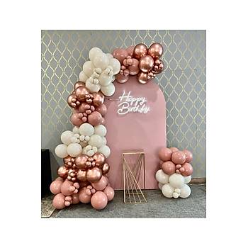 Clay pink rose krom deniz kumu balon zinciri seti 100l�