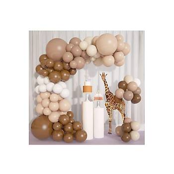 S�tl� kahve Karamel Kahverengi balon zinciri seti 75'li