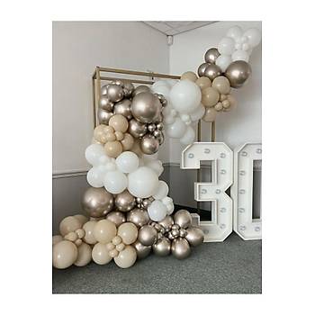 White gold krom deniz kumu beyaz balon zinciri seti 100 l�