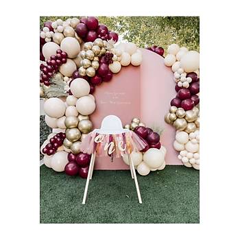 Bordo Retro White Balon Zinciri Seti 100'l�