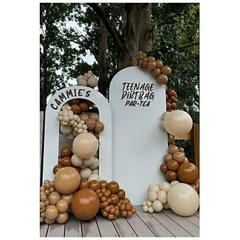 Karamel Kahve ��l Kumu Deniz Kumu Kahve Tonlar� Balon Z�nciri Seti 103'l� Jumbo Balon Dahil