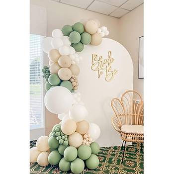 K�� Ye�ili Deniz Kumu Beyaz Balon Zinciri Seti 100'l�