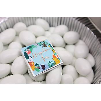 Byk Boy sim Baskl Safari Metal Kutu Bebek ikolatas - 100 Adet ikolata 300 gr Draje