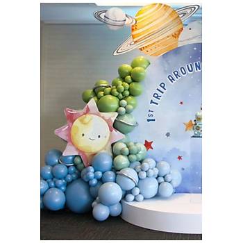 Mavi Ye�il Do�a Konsept Balon Zinciri Seti 100'l�
