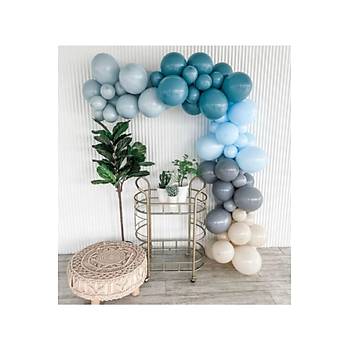 Mavi Renk Mini Balon Zinciri Seti 50 Ad Balon Ve Zincir