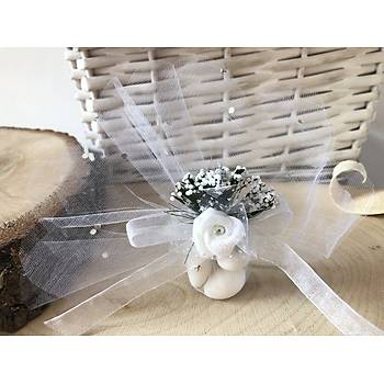 Tll Kr iekli ve Beyaz Gll Nikah ekeri