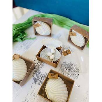 S�z Ni�an K�na Bebek Hediyelik �nci �stiridye Kutu Nikah �ekeri Sedef Beyaz Plastik
