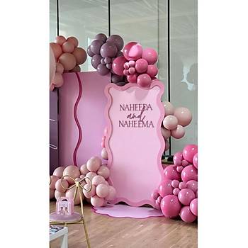 Retro Lavanta Mor Yaban �ile�i m�rd�m ve Pink Blush Balon Zinciri seti 100'l�