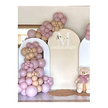 Retro Toz Pembe Deniz Kumu Balon Zinciri Seti 100'l�