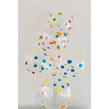 Þeffaf Renkli Puantiyeli Balon – 30 cm 10 Adet