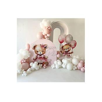 Pudra Beyaz Balon Zinciri Seti 100'l�