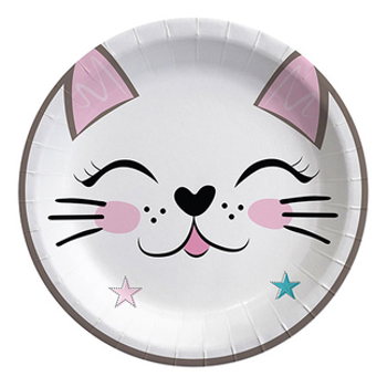 Miss Cat - Kedi Baskl Karton Tabak 8'li 22 cm