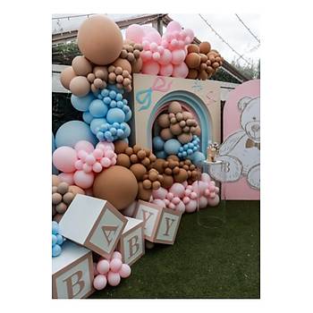 Pembe Mavi Kahve Balon Zinciri Seti Cinsiyet Tema 103'l�