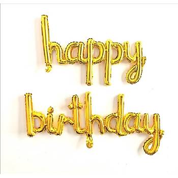 Gold Happy Birthday Folyo Balon