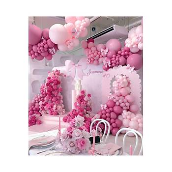 Fu�ya Pembe �eker Pembe Balon Zinciri Seti 103'l� Jumbo Balon Dahil