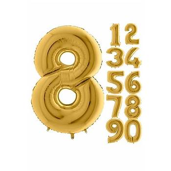 8 Rakam Gold Renk Folyo Balon 60cm