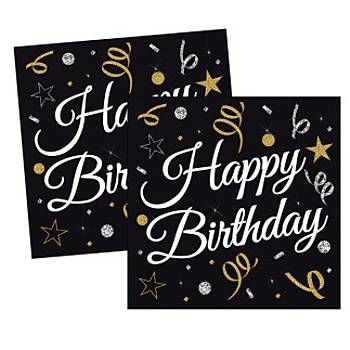 Siyah Happy Birthday Peete 16'l